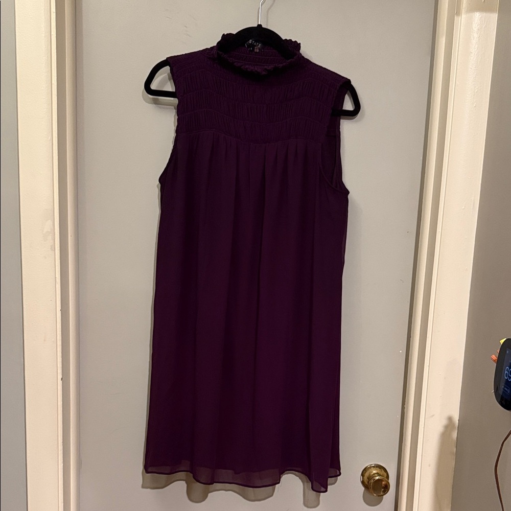 1. State Deep Purple Ruffle Blouse